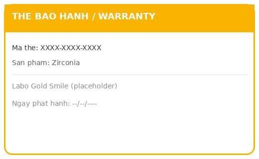 Mẫu thẻ bảo hành sản phẩm (minh họa)